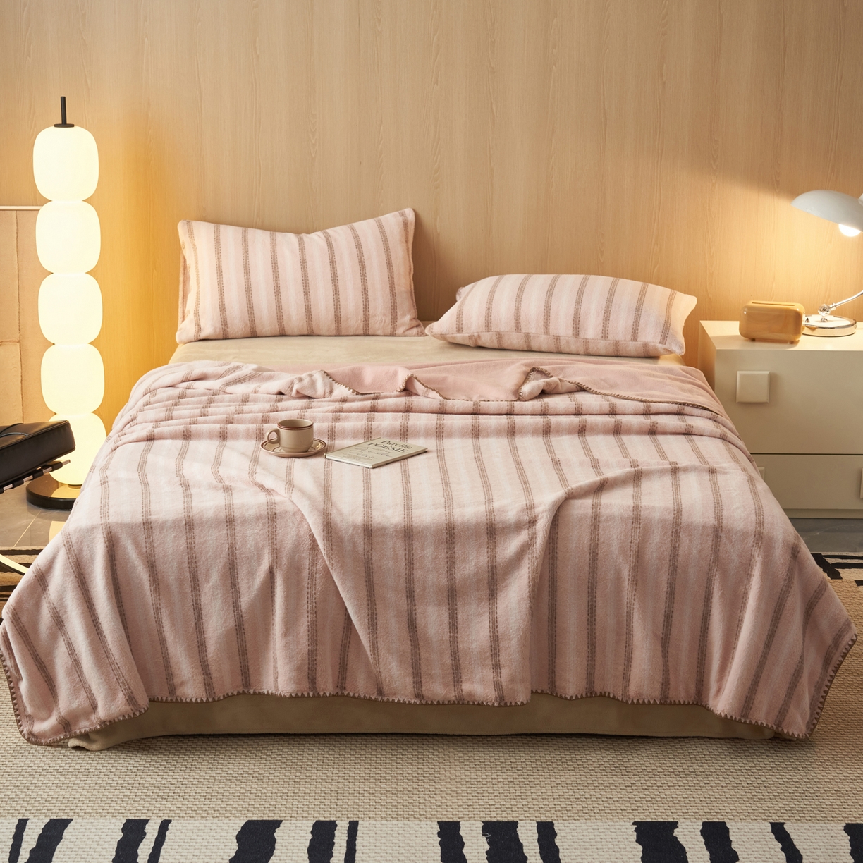 早晨家纺 2025新款未末款仿羊绒牛奶绒毛毯 未末-柔粉