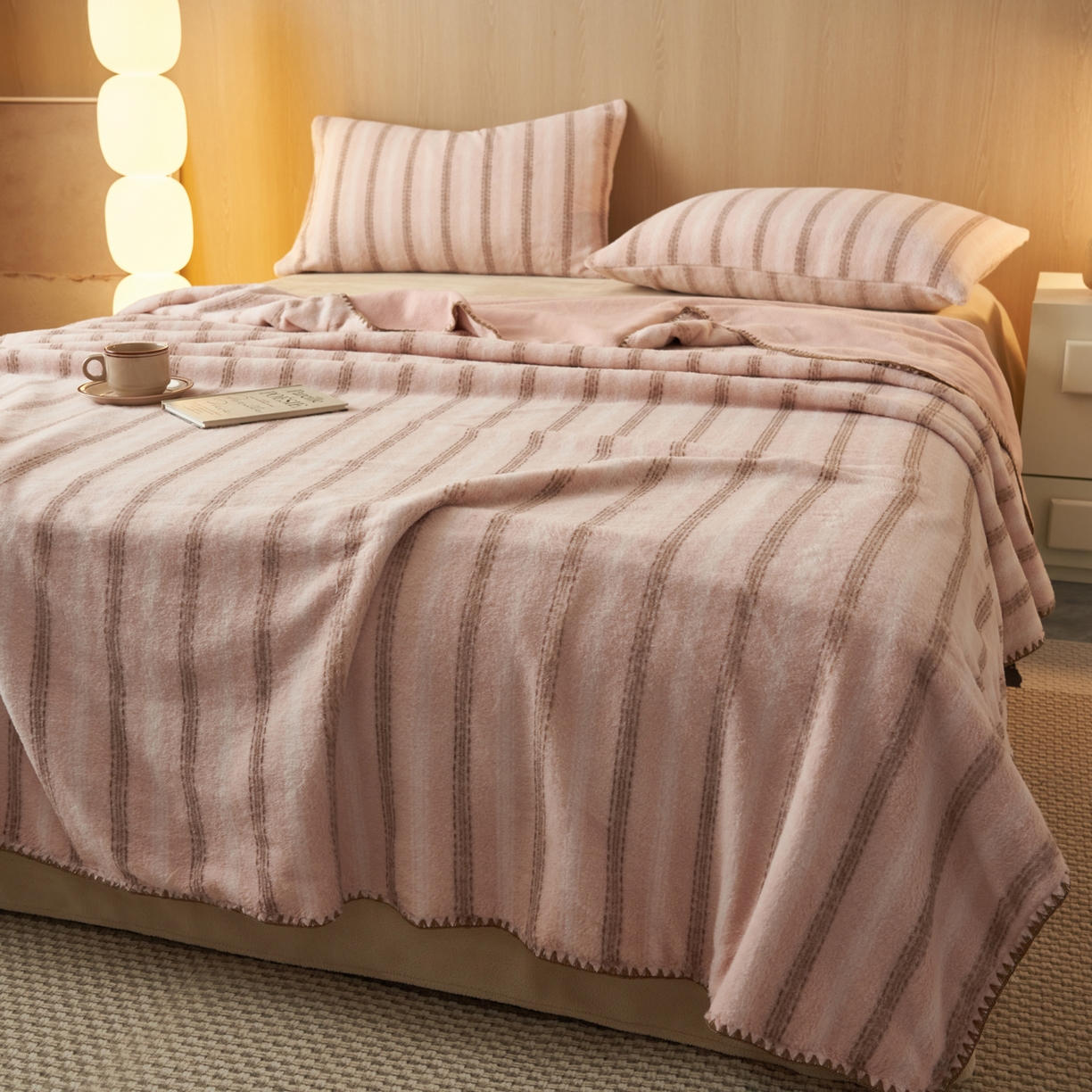 91家纺网 家纺一手货源 找家纺 早晨家纺 2025新款未末款仿羊绒牛奶绒毛毯 未末-柔粉