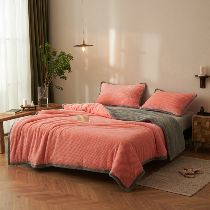 91家纺网 家纺一手货源 找家纺 早晨家纺 2025新款尚流款-提花双层毛毯【拉链款】 尚流-玉