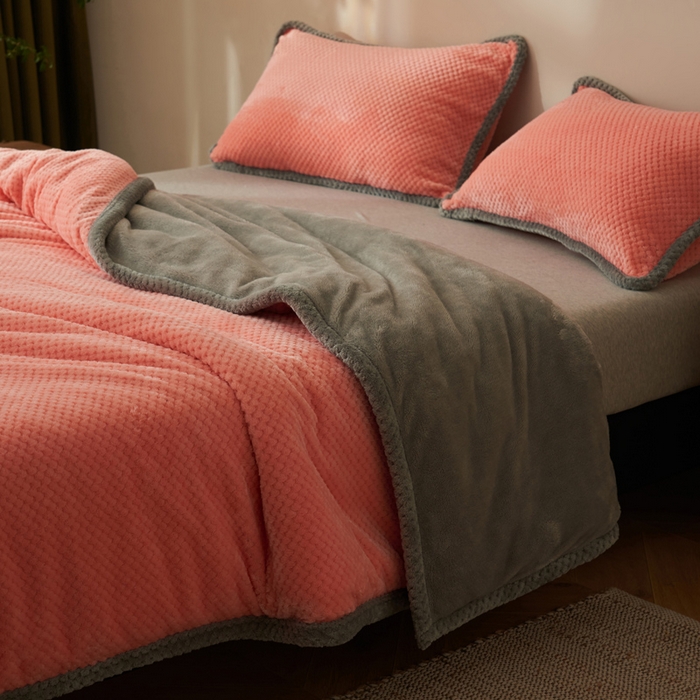 91家纺网 家纺一手货源 找家纺 早晨家纺 2025新款尚流款-提花双层毛毯【拉链款】 尚流-玉