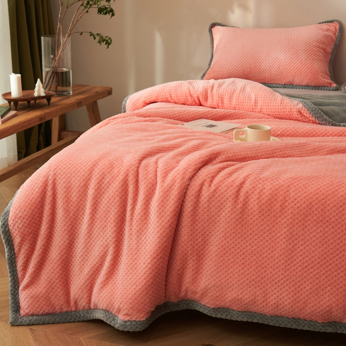 91家纺网 家纺一手货源 找家纺 早晨家纺 2025新款尚流款-提花双层毛毯【拉链款】 尚流-玉