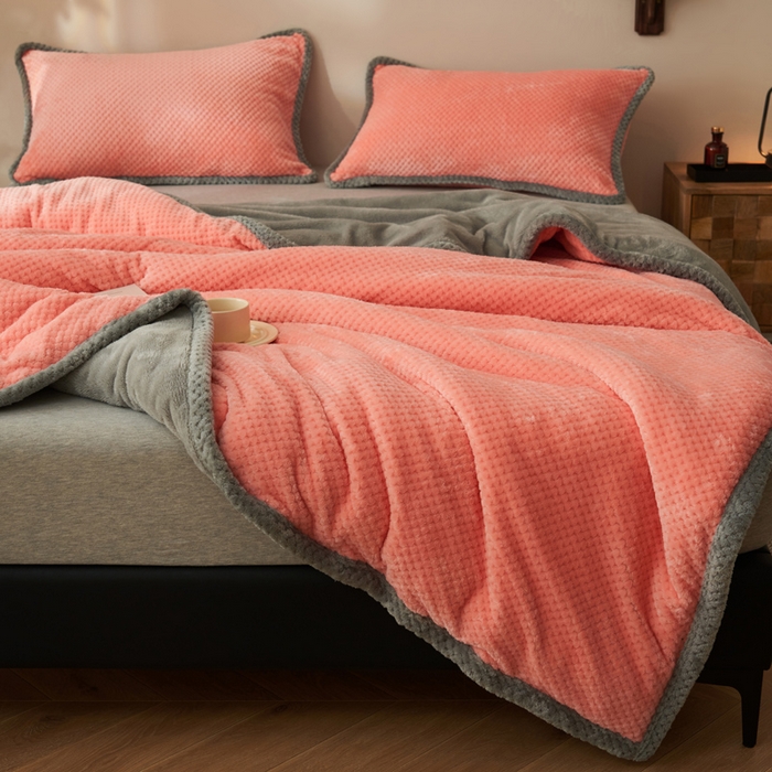 91家纺网 家纺一手货源 找家纺 早晨家纺 2025新款尚流款-提花双层毛毯【拉链款】 尚流-玉