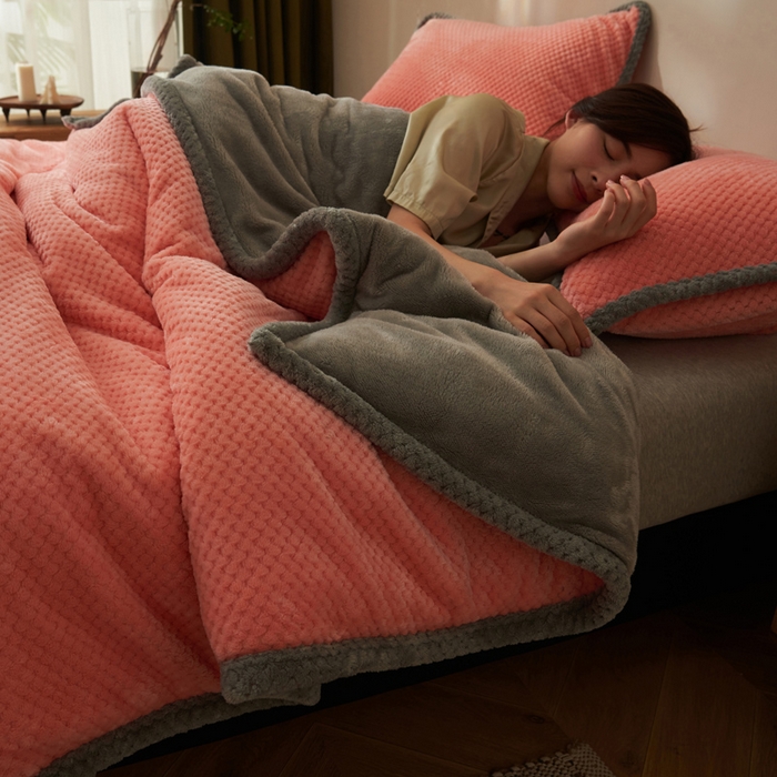 91家纺网 家纺一手货源 找家纺 早晨家纺 2025新款尚流款-提花双层毛毯【拉链款】 尚流-玉