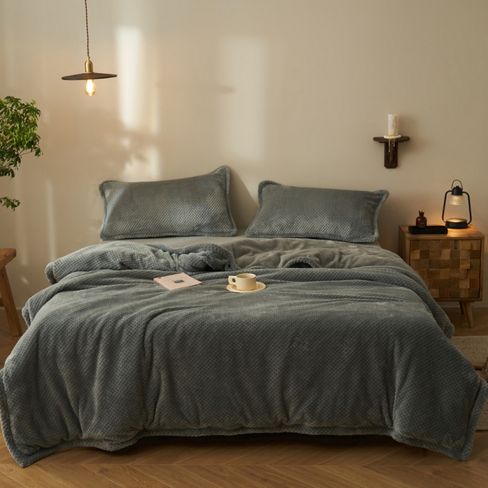 91家纺网 家纺一手货源 找家纺 早晨家纺 2025新款尚流款-提花双层毛毯【拉链款】 尚流-浅灰