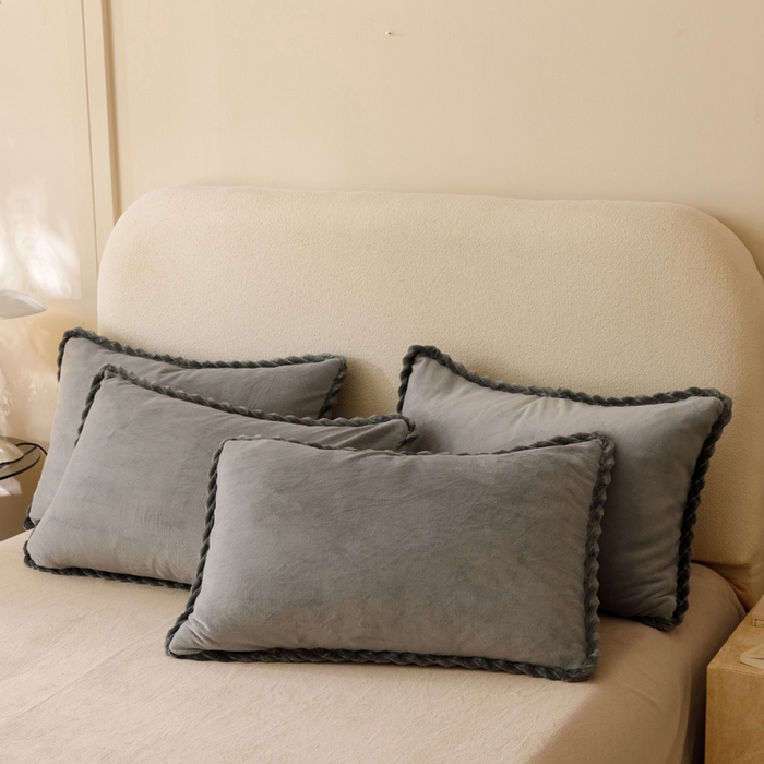 91家纺网 家纺一手货源 找家纺 早晨家纺 2025新款双拼牛奶绒-单被套 双拼浅灰+米驼