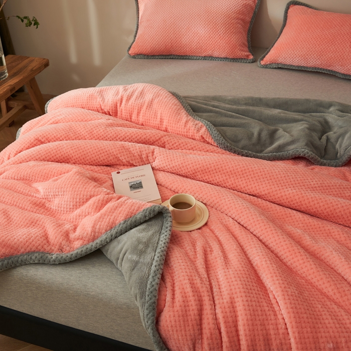 91家纺网 家纺一手货源 找家纺 早晨家纺 2025新款尚流款-提花双层毛毯【拉链款】 尚流-玉