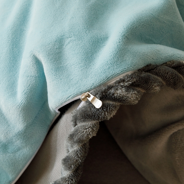 91家纺网 家纺一手货源 找家纺 早晨家纺 2025新款双拼牛奶绒-单被套 双拼孔蓝+浅灰