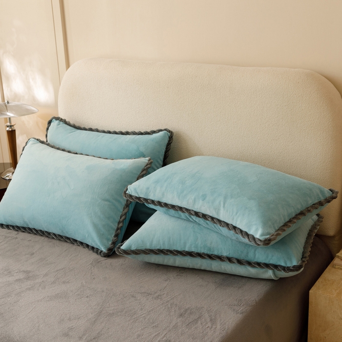 91家纺网 家纺一手货源 找家纺 早晨家纺 2025新款双拼牛奶绒-单被套 双拼孔蓝+浅灰