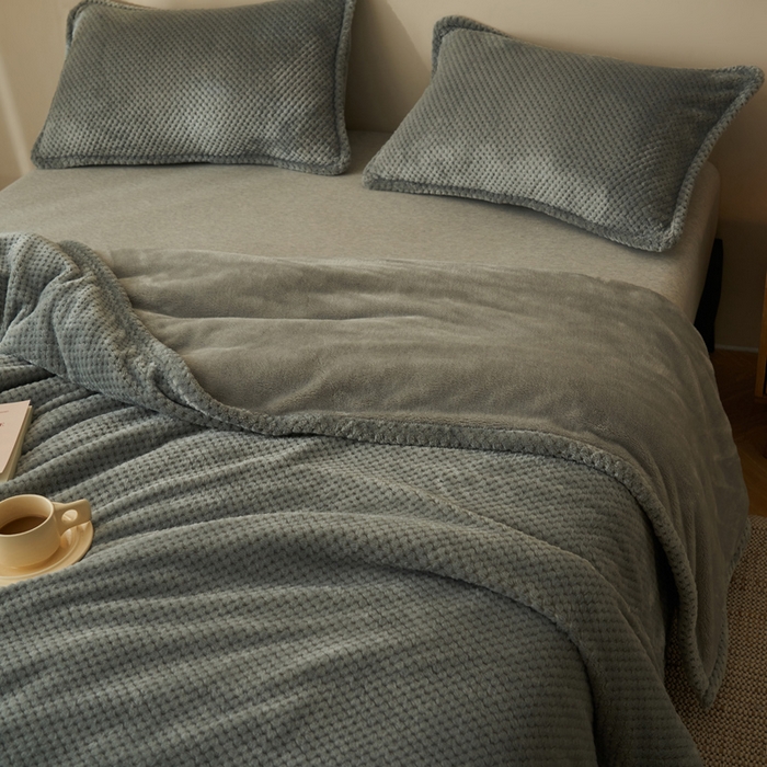 91家纺网 家纺一手货源 找家纺 （总）早晨家纺 2025新款尚流款-提花双层毛毯【拉链款】