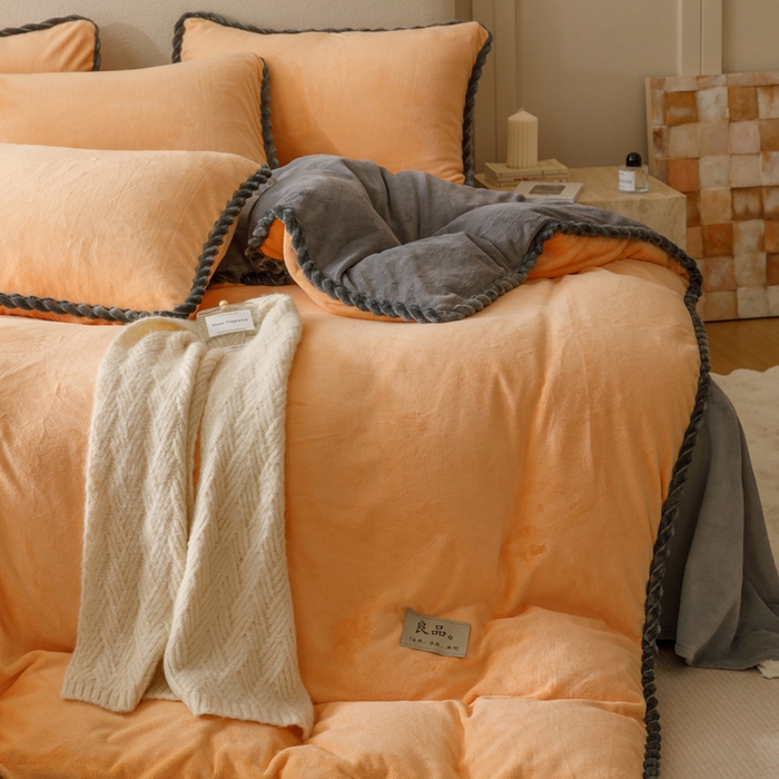 91家纺网 家纺一手货源 找家纺 （总）早晨家纺 2025新款纯色双拼牛奶绒-可拆卸冬被