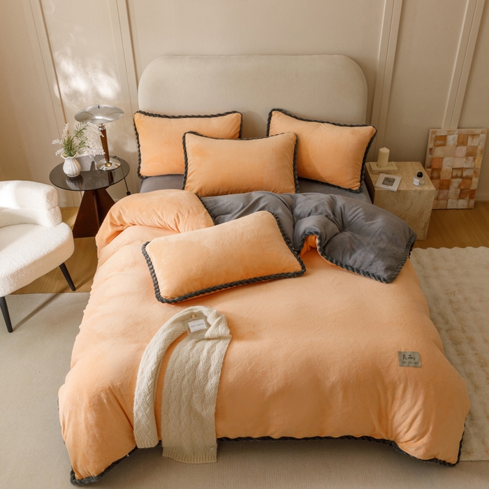 91家纺网 家纺一手货源 找家纺 （总）早晨家纺 2025新款纯色双拼牛奶绒-可拆卸冬被