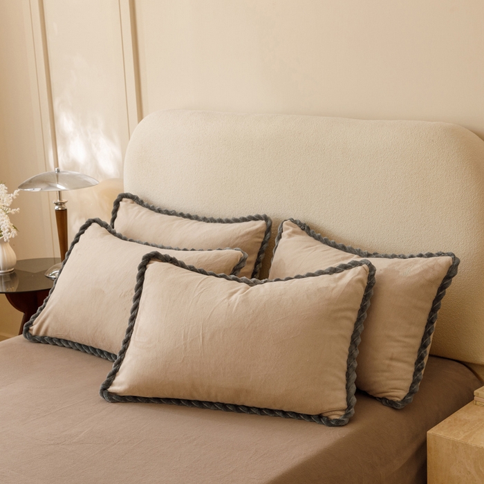 91家纺网 家纺一手货源 找家纺 早晨家纺 2025新款纯色双拼牛奶绒-可拆卸冬被 双拼米驼+奶茶咖