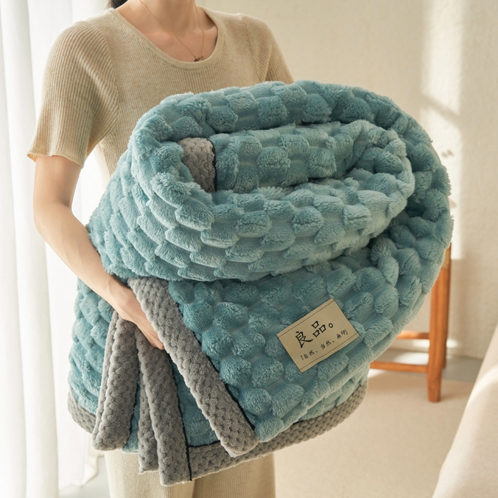 （总）早晨家纺 2025新款金贵款-提花双层毛毯【拉链款】