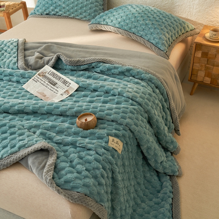 91家纺网 家纺一手货源 找家纺 （总）早晨家纺 2025新款金贵款-提花双层毛毯【拉链款】