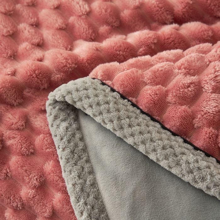 91家纺网 家纺一手货源 找家纺 早晨家纺 2025新款金贵款-提花双层毛毯【拉链款】 金贵-豆沙