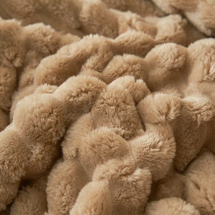 91家纺网 家纺一手货源 找家纺 早晨家纺 2025新款金贵款-提花双层毛毯【拉链款】 金贵-米驼