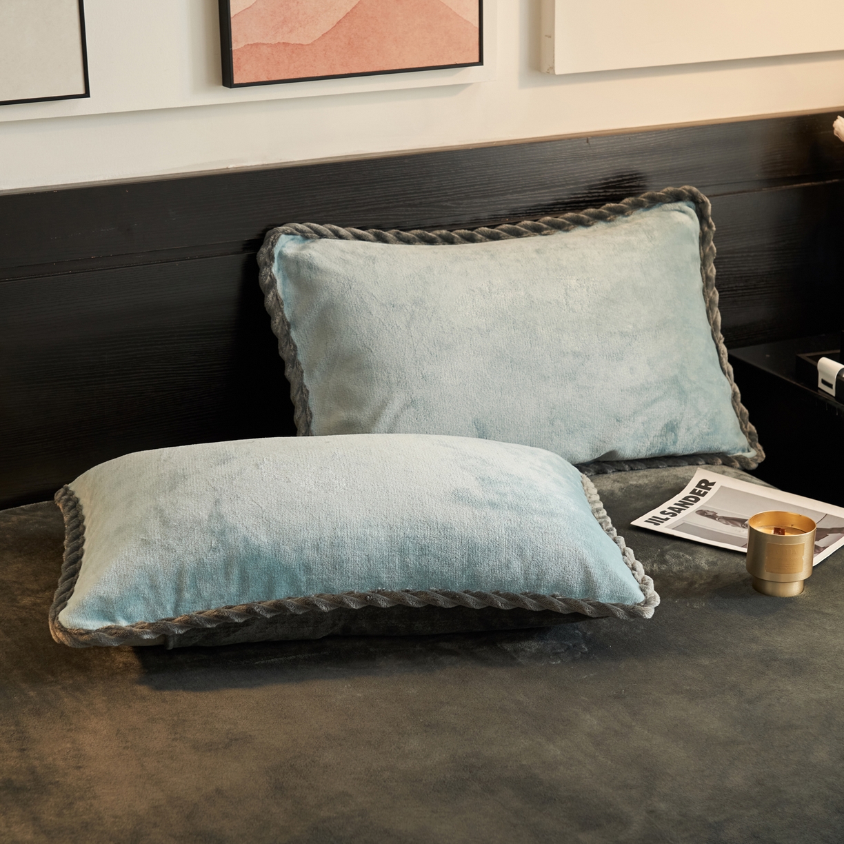 91家纺网 家纺一手货源 找家纺 早晨家纺 2025新款黑金牛奶绒纯色可拆洗冬被风格1 黑金-孔蓝