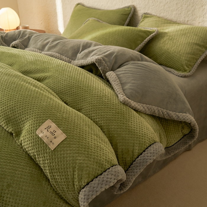 91家纺网 家纺一手货源 找家纺 （总）早晨家纺 2025新款尚流款牛奶绒提花-单被套