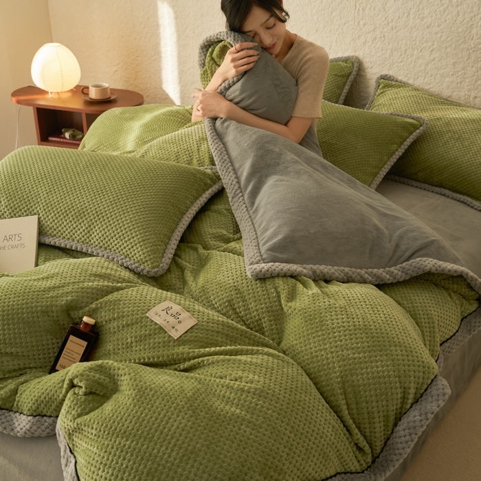 91家纺网 家纺一手货源 找家纺 （总）早晨家纺 2025新款尚流款牛奶绒提花-单被套