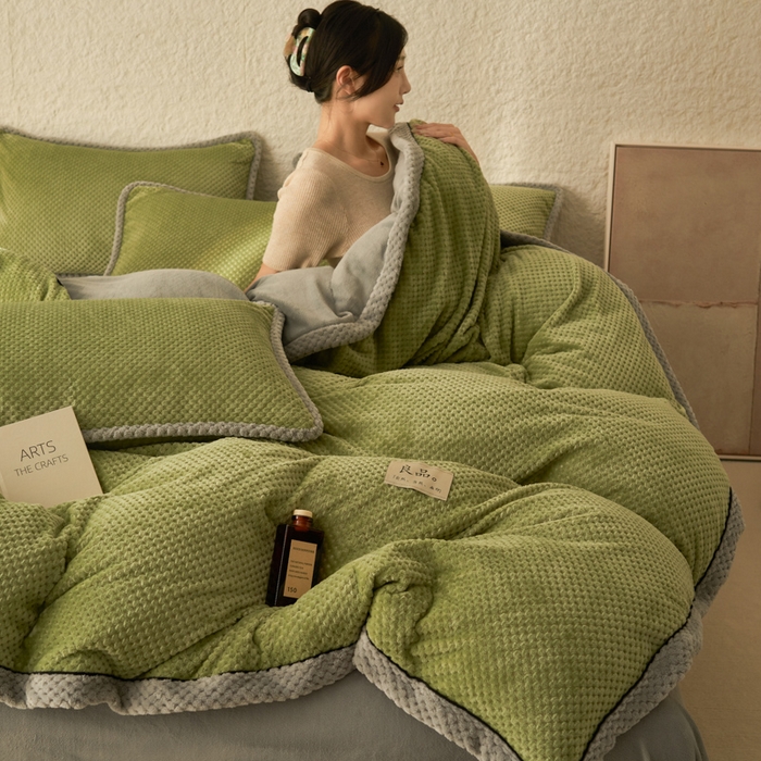 91家纺网 家纺一手货源 找家纺 （总）早晨家纺 2025新款尚流款牛奶绒提花-单被套