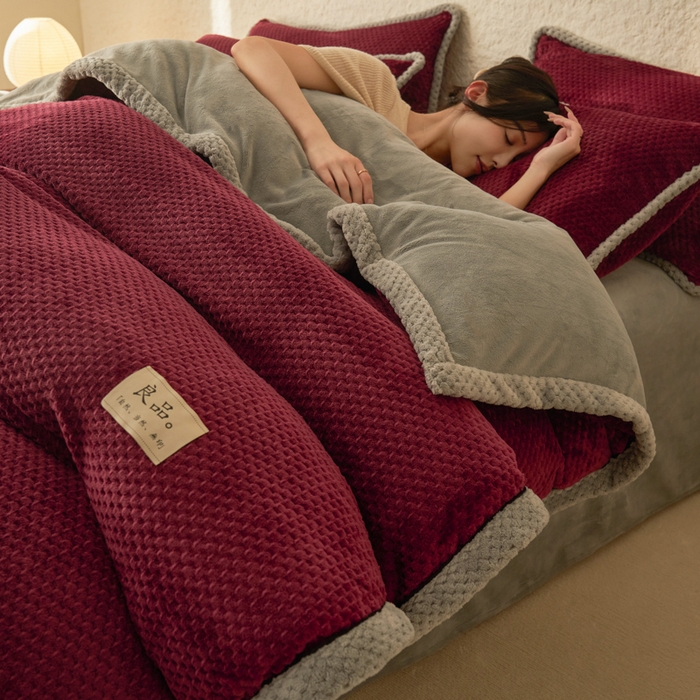 91家纺网 家纺一手货源 找家纺 （总）早晨家纺 2025新款尚流款牛奶绒提花-单被套