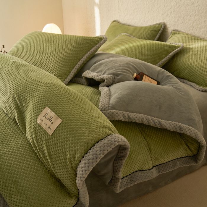 91家纺网 家纺一手货源 找家纺 （总）早晨家纺 2025新款尚流款牛奶绒提花-单被套