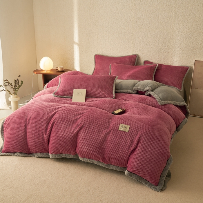 91家纺网 家纺一手货源 找家纺 早晨家纺 2025新款尚流款牛奶绒提花-单被套 尚流-豆沙