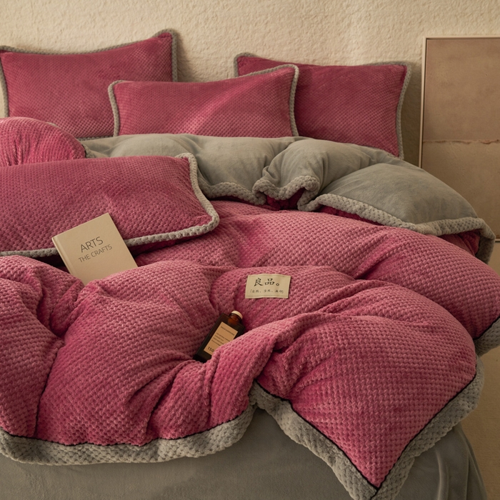 91家纺网 家纺一手货源 找家纺 早晨家纺 2025新款尚流款牛奶绒提花-单被套 尚流-豆沙