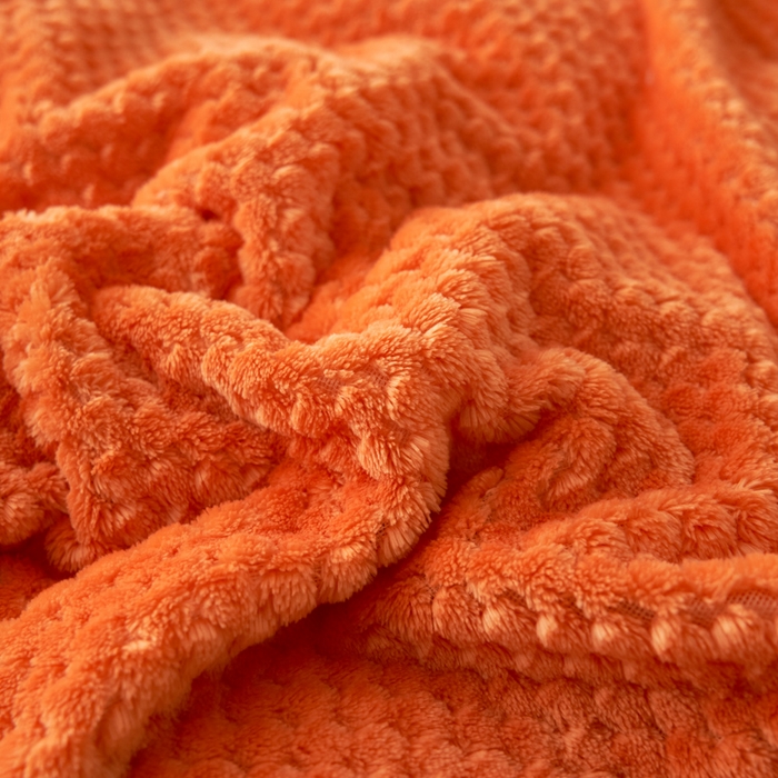 91家纺网 家纺一手货源 找家纺 早晨家纺 2025新款尚流款牛奶绒提花-单被套 尚流-桔黄