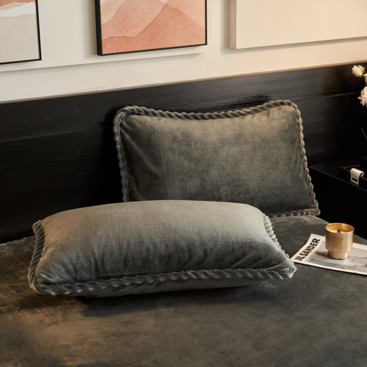 91家纺网 家纺一手货源 找家纺 早晨家纺 2025新款黑金牛奶绒纯色可拆洗冬被风格1 黑金-深灰