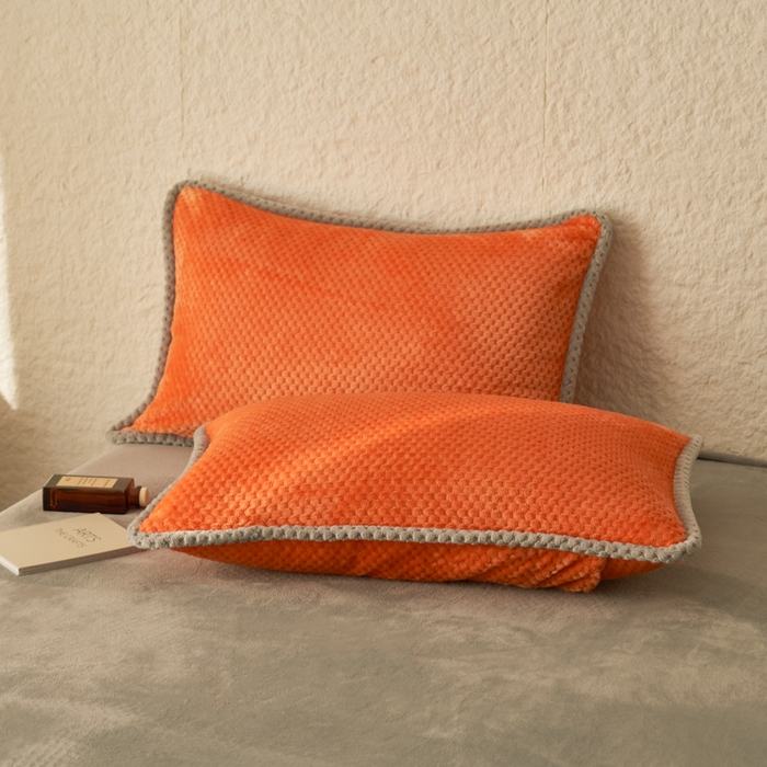 91家纺网 家纺一手货源 找家纺 早晨家纺 2025新款尚流款牛奶绒提花-单被套 尚流-桔黄