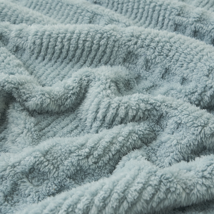 91家纺网 家纺一手货源 找家纺 早晨家纺 2025新款华夫格款-提花单层毛毯 华夫格-孔蓝