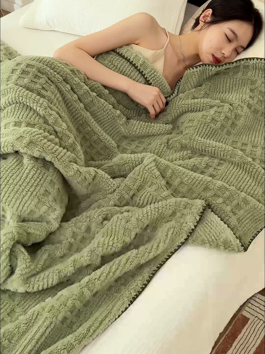 91家纺网 家纺一手货源 找家纺 （总）早晨家纺 2025新款华夫格款-提花单层毛毯