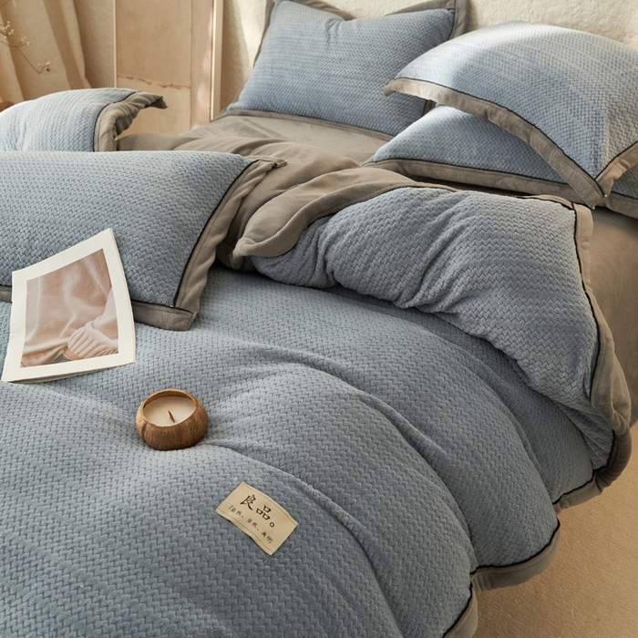 91家纺网 家纺一手货源 找家纺 （总）早晨家纺 2025新款青沐款牛奶绒提花-单被套