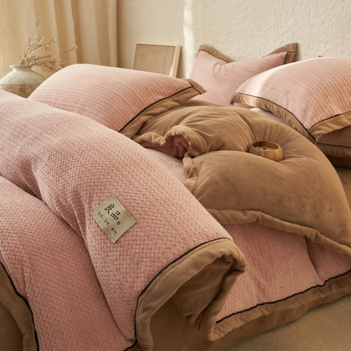 91家纺网 家纺一手货源 找家纺 早晨家纺 2025新款青沐款牛奶绒提花-单被套 青沐-豆沙