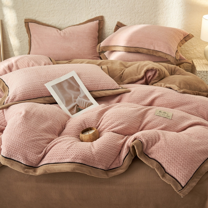 91家纺网 家纺一手货源 找家纺 早晨家纺 2025新款青沐款牛奶绒提花-单被套 青沐-豆沙