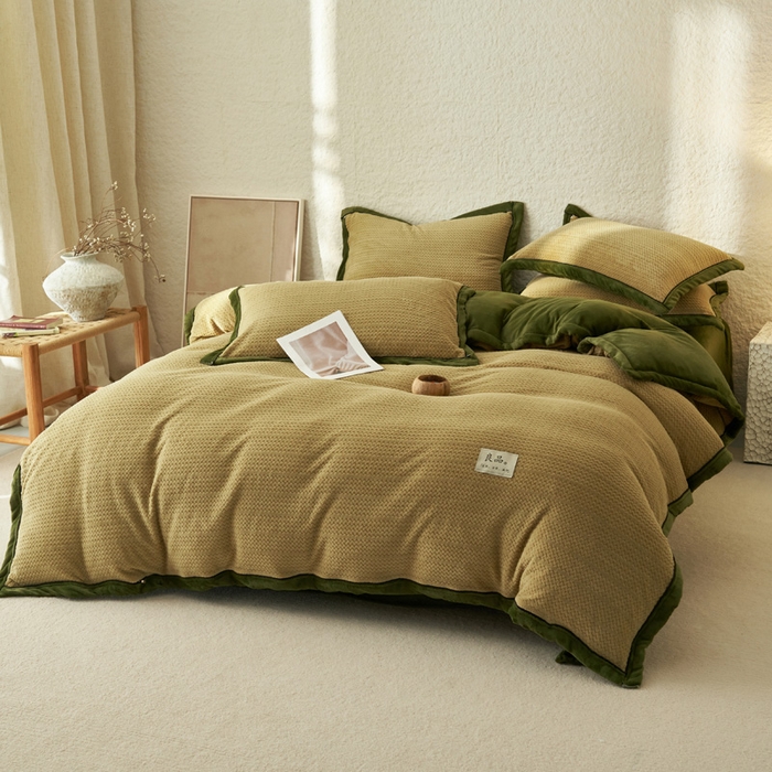 91家纺网 家纺一手货源 找家纺 早晨家纺 2025新款青沐款牛奶绒提花-单被套 青沐-浅水绿