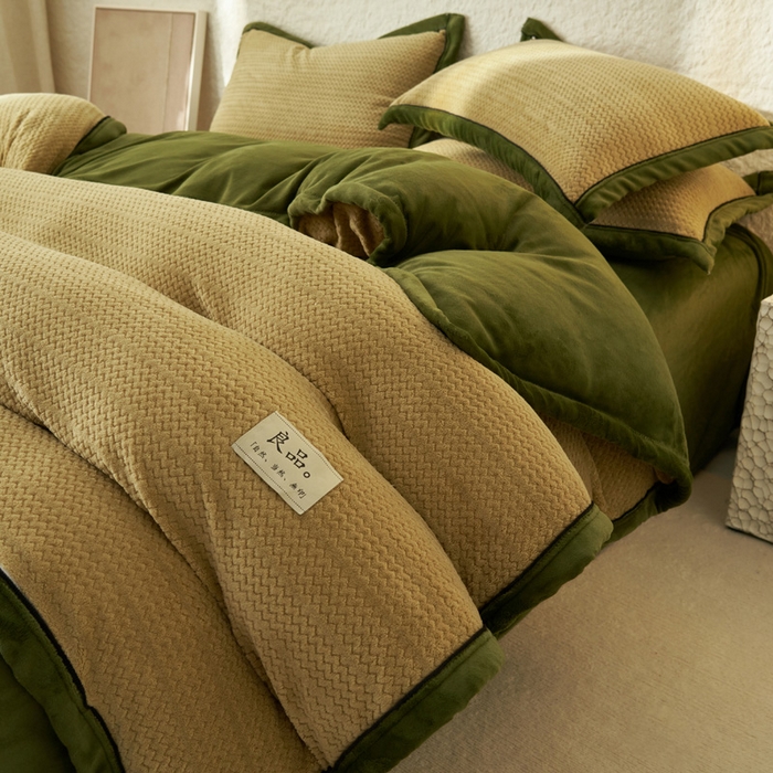 91家纺网 家纺一手货源 找家纺 早晨家纺 2025新款青沐款牛奶绒提花-单被套 青沐-浅水绿