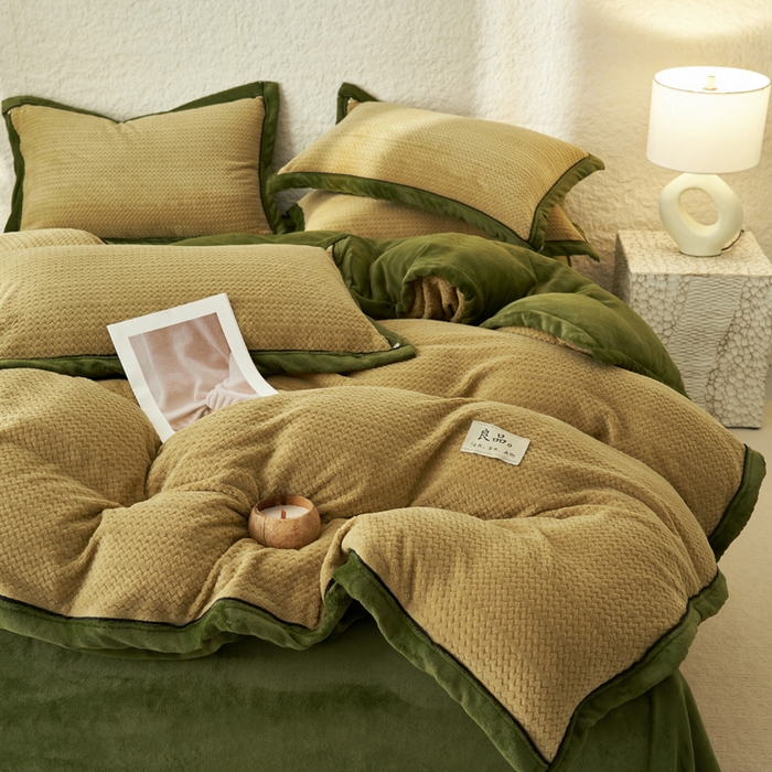 91家纺网 家纺一手货源 找家纺 早晨家纺 2025新款青沐款牛奶绒提花-单被套 青沐-浅水绿