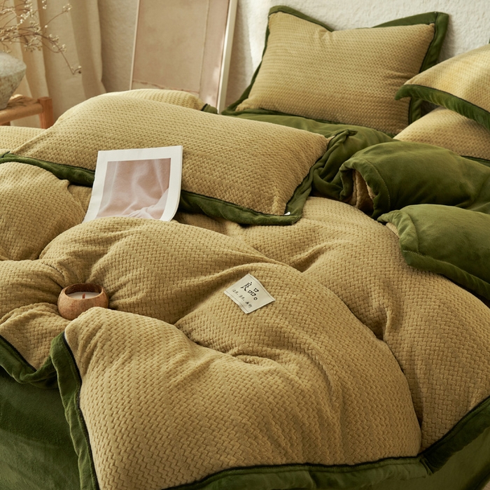 91家纺网 家纺一手货源 找家纺 早晨家纺 2025新款青沐款牛奶绒提花-单被套 青沐-浅水绿