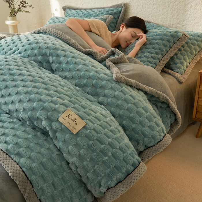 91家纺网 家纺一手货源 找家纺 （总）早晨家纺 2025新款金贵款兔毛绒提花-单被套