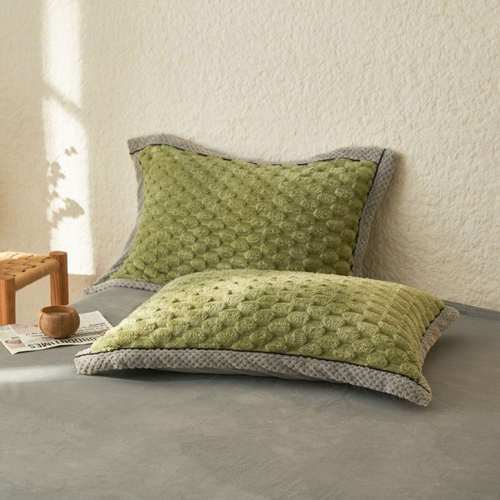 91家纺网 家纺一手货源 找家纺 早晨家纺 2025新款金贵款兔毛绒提花-单被套 金贵-草绿