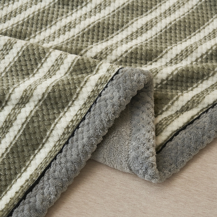 91家纺网 家纺一手货源 找家纺 早晨家纺 2025新款豆豆绒-无印双层毛毯【拉链款】 豆豆绒-绿条