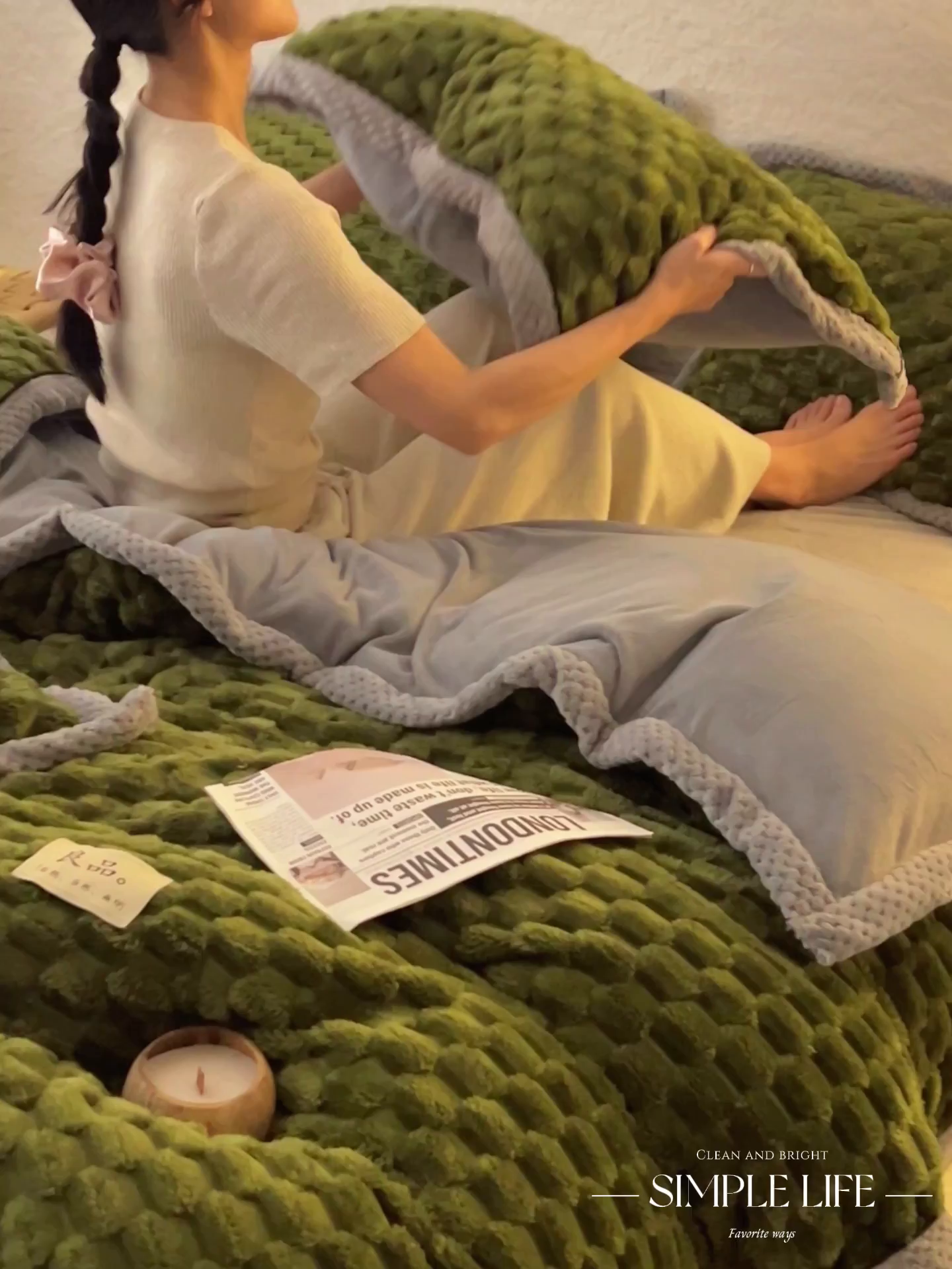 91家纺网 家纺一手货源 找家纺 早晨家纺 2025新款金贵款兔毛绒提花-单被套 金贵-橄榄绿