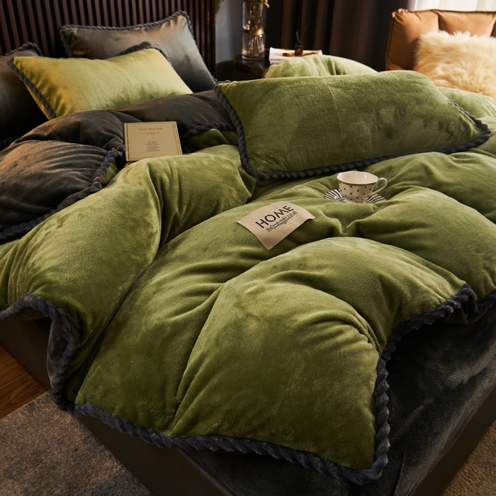 91家纺网 家纺一手货源 找家纺 （总）早晨家纺 2025新款黑金牛奶绒纯色-单被套系列风格2