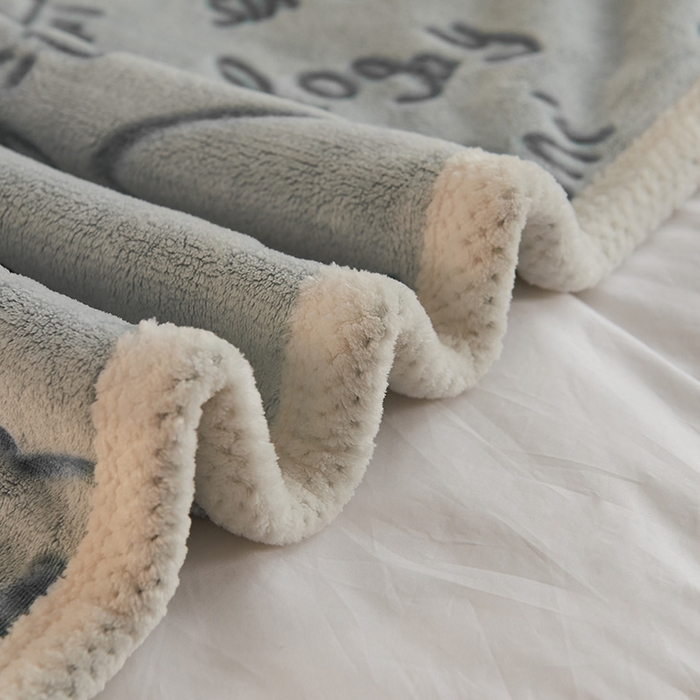 91家纺网 家纺一手货源 找家纺 早晨家纺 2025新款北影款-印花单层毛毯 北影方程-灰