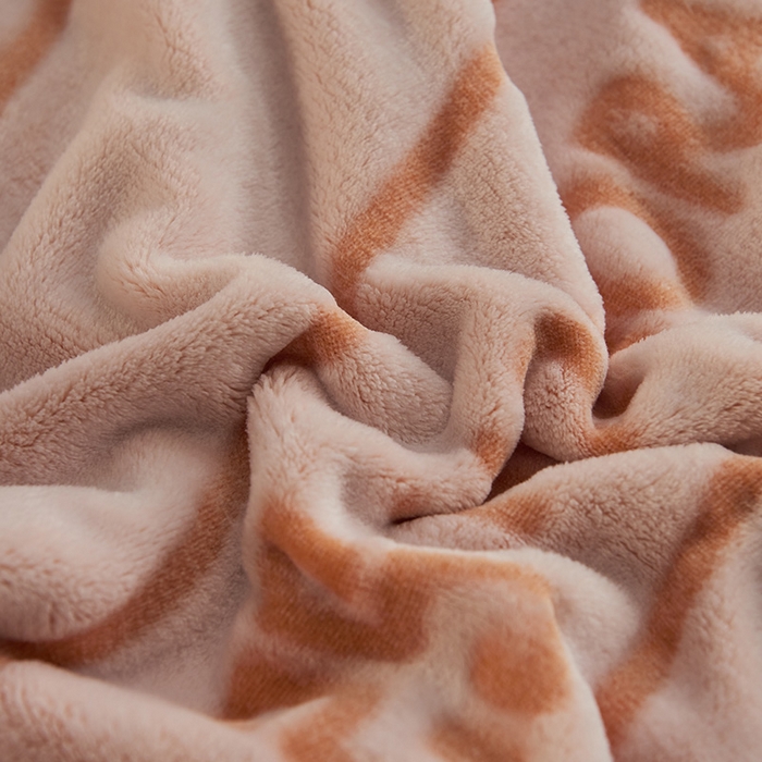 91家纺网 家纺一手货源 找家纺 早晨家纺 2025新款北影款-印花单层毛毯 北影字母-桔