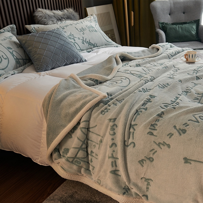 91家纺网 家纺一手货源 找家纺 早晨家纺 2025新款北影款-印花单层毛毯 北影方程-孔雀