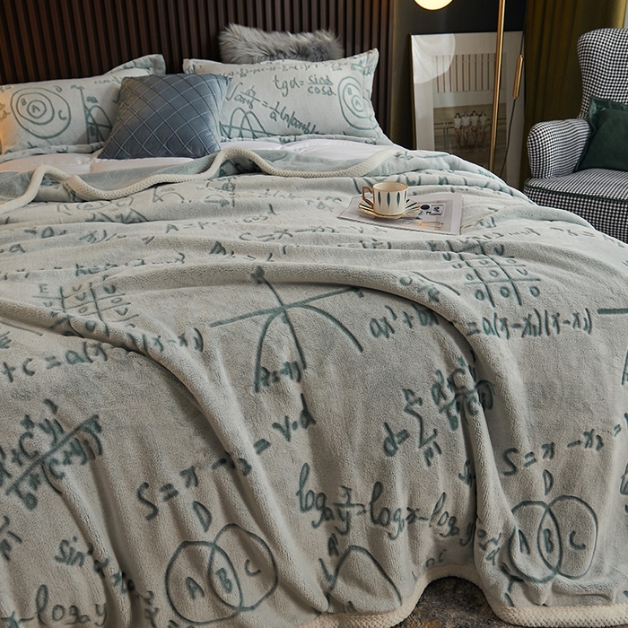 91家纺网 家纺一手货源 找家纺 早晨家纺 2025新款北影款-印花单层毛毯 北影方程-孔雀