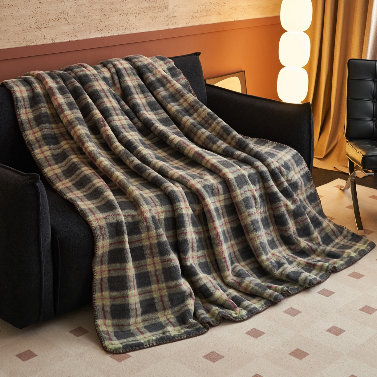 91家纺网 家纺一手货源 找家纺 早晨家纺 2025新款230g双层羊绒牛奶绒毛毯 双层毛毯-雾里青格